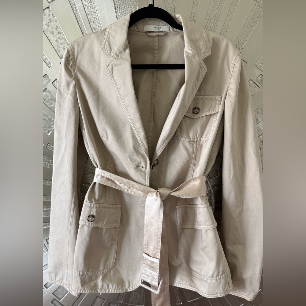 Prada khaki Belted Jacket